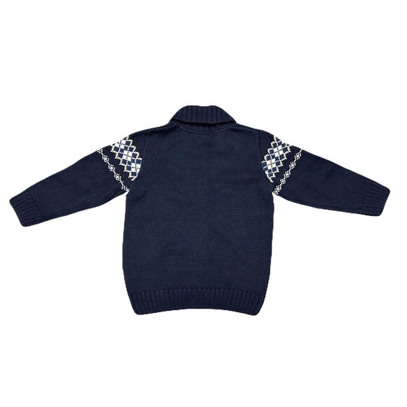 NEW Gymboree Toddler 18-24 Months Boys Navy Blue Argyle Cardigan Sweater Preppy - Picture 4 of 5